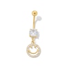 Thumbnail Image 1 of Yellow Ion Plated CZ Smiley Dangle Belly Ring - 14G 7/16&quot;