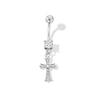 Thumbnail Image 1 of Stainless Steel CZ Cross Dangle Belly Ring - 14G 7/16&quot;