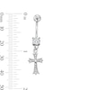 Thumbnail Image 2 of Stainless Steel CZ Cross Dangle Belly Ring - 14G 7/16&quot;