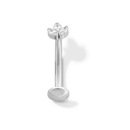 Stainless Steel CZ Marquise Floating Belly Button Ring - 14G 7/16"