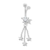 Thumbnail Image 1 of Stainless Steel CZ Star Chains Dangle Belly Ring - 14G 7/16&quot;