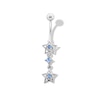 Thumbnail Image 1 of Stainless Steel Blue CZ Star Dangle Belly Ring - 14G 7/16&quot;