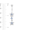 Thumbnail Image 2 of Stainless Steel Blue CZ Star Dangle Belly Ring - 14G 7/16&quot;