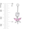 Thumbnail Image 3 of Stainless Steel Pink CZ Dragonfly Belly Ring - 14G 7/16&quot;