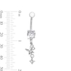 Thumbnail Image 3 of Stainless Steel CZ Heart And Butterfly Belly Ring - 14G 7/16&quot;