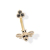 Thumbnail Image 1 of Yellow Ion Plated CZ and Simulated Crystal Bee Belly Ring - 14G 7/16&quot;