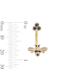 Thumbnail Image 3 of Yellow Ion Plated CZ and Simulated Crystal Bee Belly Ring - 14G 7/16&quot;