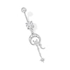 Thumbnail Image 1 of Stainless Steel CZ Celestial Dangle Belly Ring - 14G 3/8&quot;