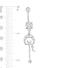 Thumbnail Image 2 of Stainless Steel CZ Celestial Dangle Belly Ring - 14G 3/8&quot;