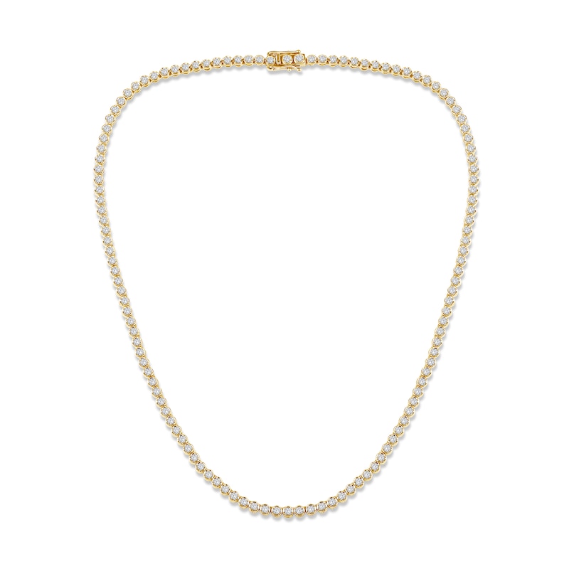 Main Image 2 of 10K Gold 5 CT. T.W. Lab-Created Diamond Tennis Necklace