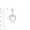 Thumbnail Image 2 of Stainless Steel CZ Bezel Heart Chain Dangle Belly Ring - 14G 3/8&quot; 