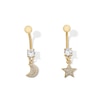 Thumbnail Image 1 of Yellow Ion Plated CZ and Simulated Crystal Star and Moon Belly Ring Set - 14G 7/16&quot;