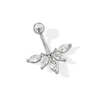 Thumbnail Image 1 of Stainless Steel CZ Marquise, Pear, and Round Belly Ring - 14G 7/16&quot;