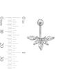 Thumbnail Image 2 of Stainless Steel CZ Marquise, Pear, and Round Belly Ring - 14G 7/16&quot;