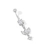 Thumbnail Image 1 of Stainless Steel CZ Round and Marquise Dangle Belly Ring - 14G 3/8&quot;