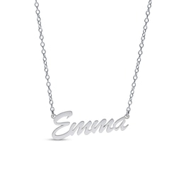 Sterling Silver Small Script Name Rolo Necklace - 16&quot;