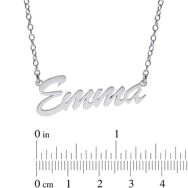 Main Image 2 of Sterling Silver Small Script Name Rolo Necklace - 16&quot;