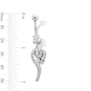 Thumbnail Image 2 of Stainless Steel CZ and Black Simulated Crystal Accents Snake Belly Ring - 14G 7/16&quot;