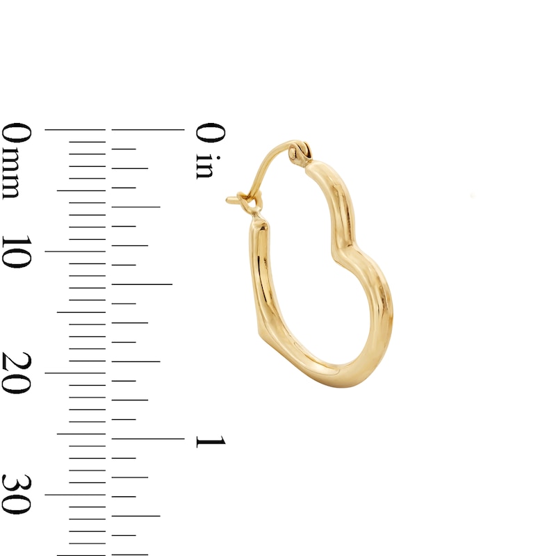 Main Image 3 of 10K Gold Open Heart Hoops