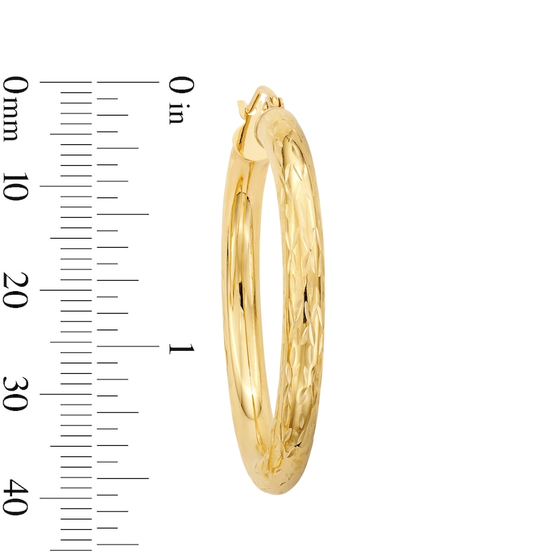 Main Image 2 of 10K Hollow Gold Diamond-Cut X Hoops