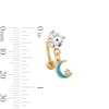 Thumbnail Image 2 of Yellow Ion Plated CZ and Enamel Moon Belly Ring - 14G 7/16&quot;