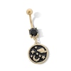 Thumbnail Image 1 of Yellow Ion Plated Black CZ and Enamel Space Belly Ring - 14G 7/16&quot;