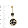 Thumbnail Image 2 of Yellow Ion Plated Black CZ and Enamel Space Belly Ring - 14G 7/16&quot;