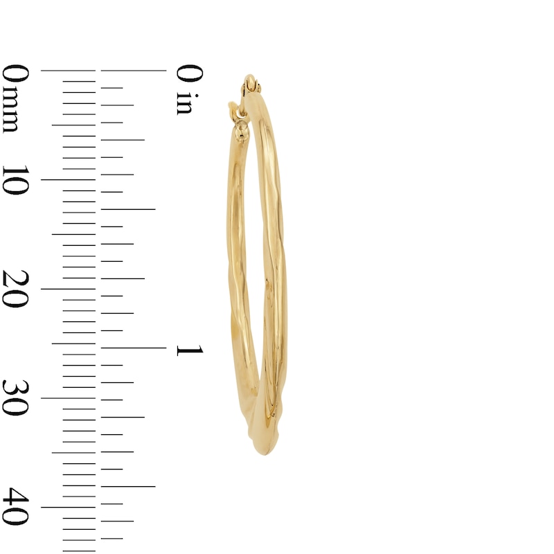 Main Image 2 of 10K Hollow Gold Swirl Hoops