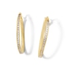 Thumbnail Image 1 of 10K Semi-Solid Gold CZ Channel Set Hoops