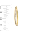 Thumbnail Image 2 of 10K Semi-Solid Gold CZ Channel Set Hoops