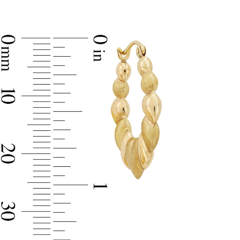 Main Image 2 of 10K Hollow Gold Puffed Heart Hoops