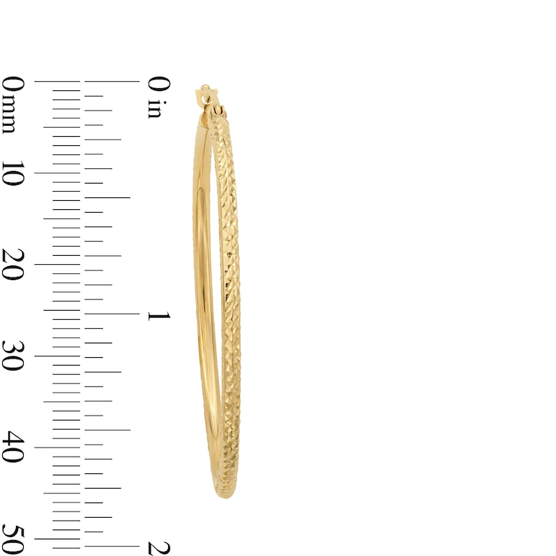 Main Image 2 of 10K Hollow Gold Diamond-Cut Hoops