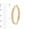 Thumbnail Image 3 of 10K Hollow Gold Diamond-Cut Inside Out Square Hoops