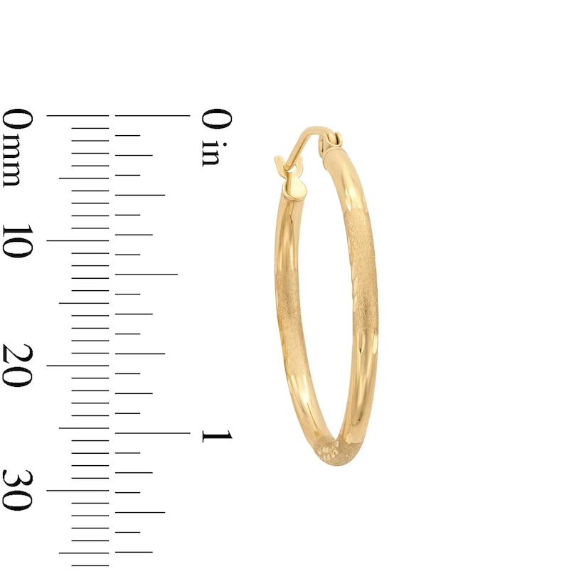 Main Image 2 of 10K Hollow Gold Diamond-Cut Hoops