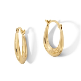 10K Hollow Gold Statement Hoops