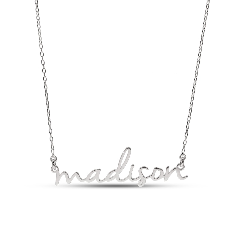 Main Image 1 of Sterling Silver Lowercase Name Rolo Necklace - 16&quot;