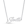 Thumbnail Image 1 of Sterling Silver Slant Curved Edge Name Rolo Necklace - 16&quot;