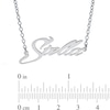 Thumbnail Image 2 of Sterling Silver Slant Curved Edge Name Rolo Necklace - 16&quot;