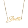 Thumbnail Image 1 of 14K Gold Plated Slant Curved Edge Name Rolo Necklace - 16&quot;