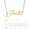 Thumbnail Image 2 of 14K Gold Plated Slant Curved Edge Name Rolo Necklace - 16&quot;