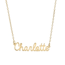 14K Gold Plated Handwriting Name Rolo Necklace - 16&quot;