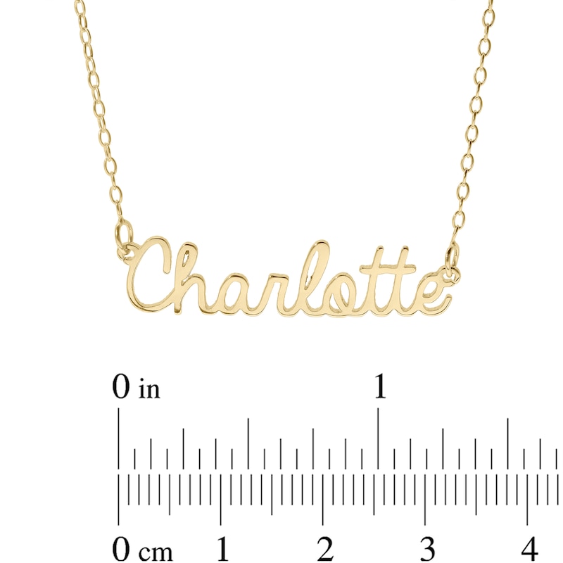 Main Image 2 of 14K Gold Plated Handwriting Name Rolo Necklace - 16&quot;