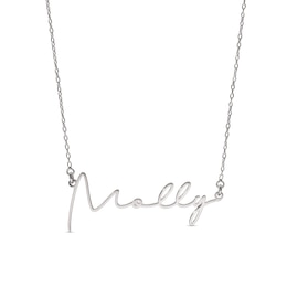 Sterling Silver Modern Thin Name Rolo Necklace - 16&quot;