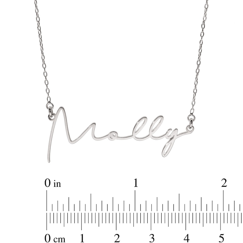 Main Image 2 of Sterling Silver Modern Thin Name Rolo Necklace - 16&quot;