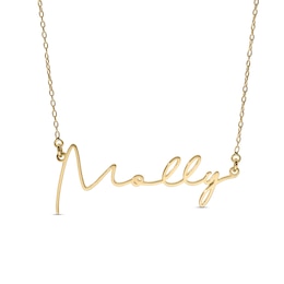 14K Gold Plated Modern Thin Name Rolo Necklace - 16"