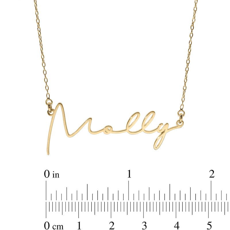 Main Image 2 of 14K Gold Plated Modern Thin Name Rolo Necklace - 16&quot;