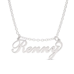 Sterling Silver Moveable Name Link Necklace - 16&quot;