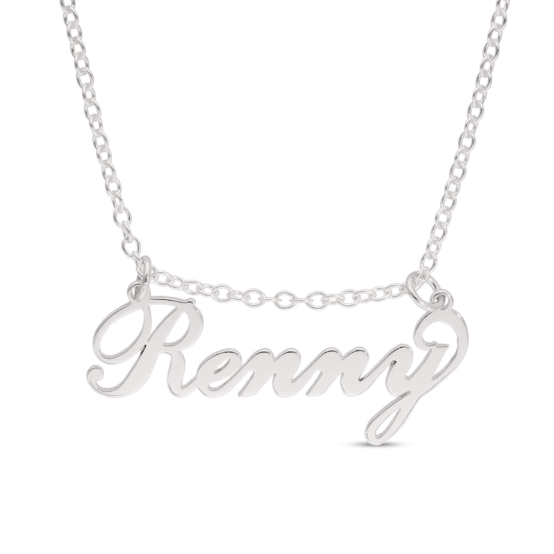 Main Image 1 of Sterling Silver Moveable Name Link Necklace - 16&quot;