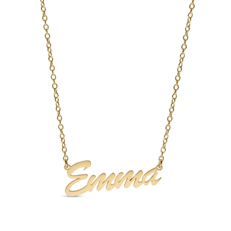 Main Image 1 of 14K Gold Plated Small Script Name Rolo Necklace - 16&quot;