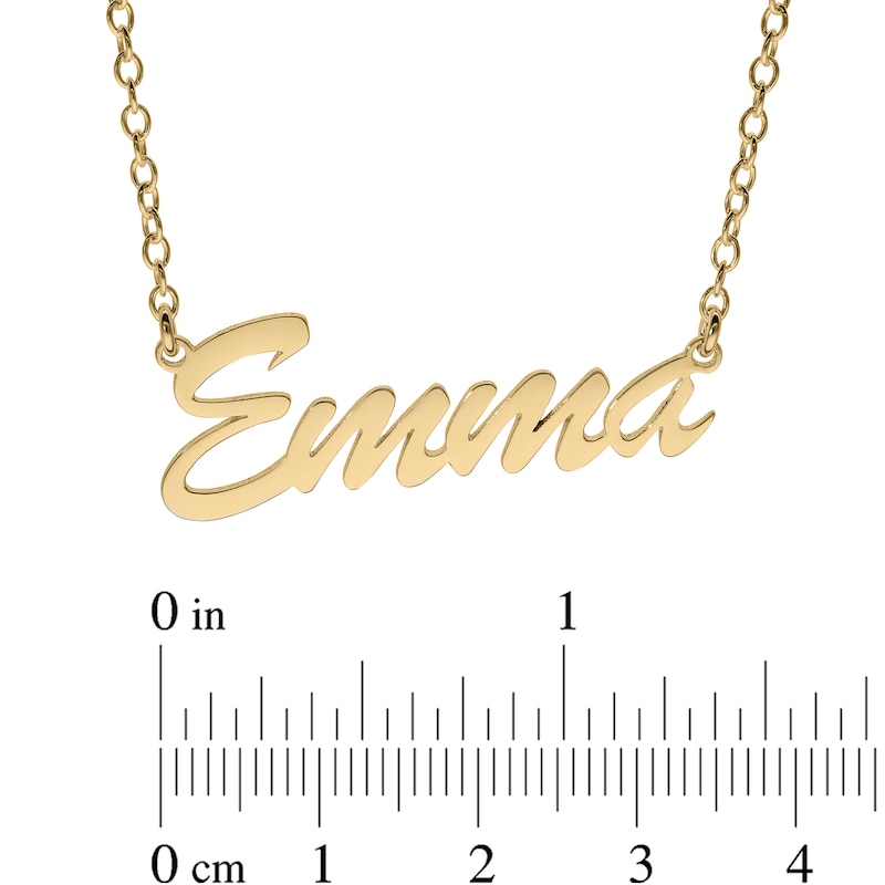 Main Image 2 of 14K Gold Plated Small Script Name Rolo Necklace - 16&quot;